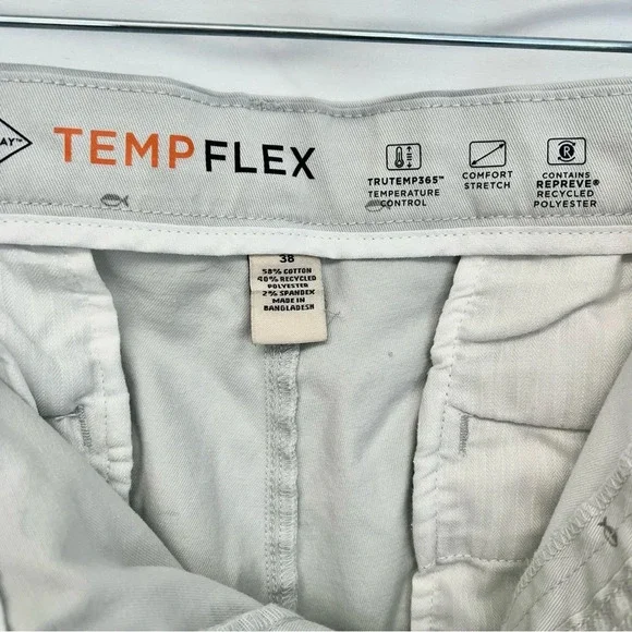 St Johns Bay Temp Flex 7” Chino Shorts Mens Size 38 Nice Stretch Grey Fish - Picture 9 of 9